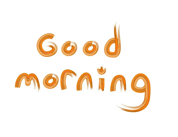 "Доброе утро "рукописное текстовое сообщение изолированные белые backgrou — стоковое фото