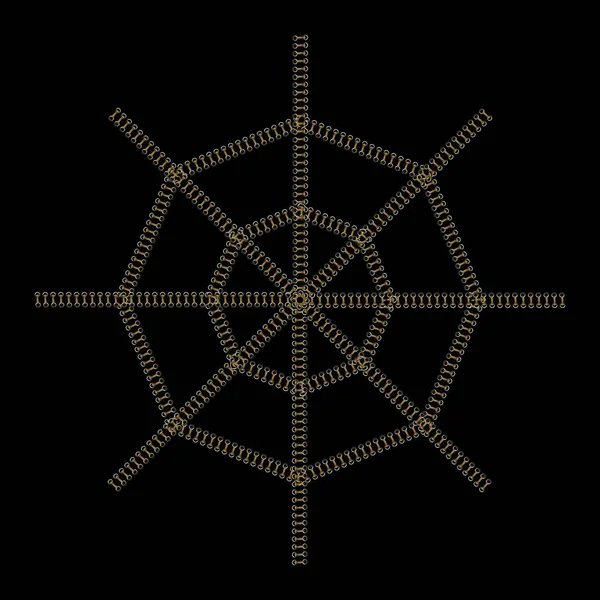 Octagone geometrisk form ritning med textil mönster isolerad o — Stockfoto