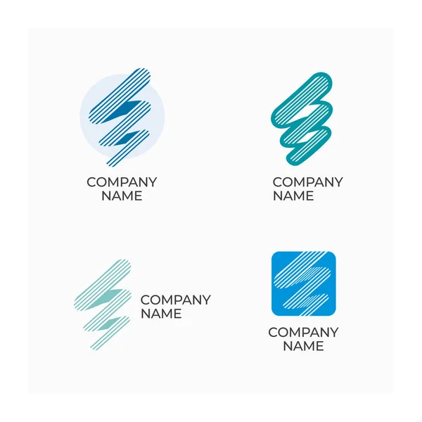 Logotipo Abstracto Empresa Logo Rayas Para Negocios Icono Del Nombre — Vector de stock