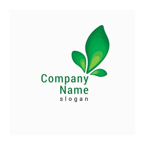 Logo Empresa Verde Logotipo Ecológico Símbolo Para Agro Negocio Icono — Vector de stock