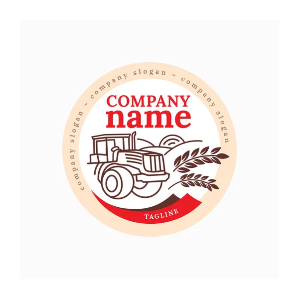 Logo Del Tractor Logotipo Empresa Agro Tractor Ilustración Vectorial Campo — Vector de stock