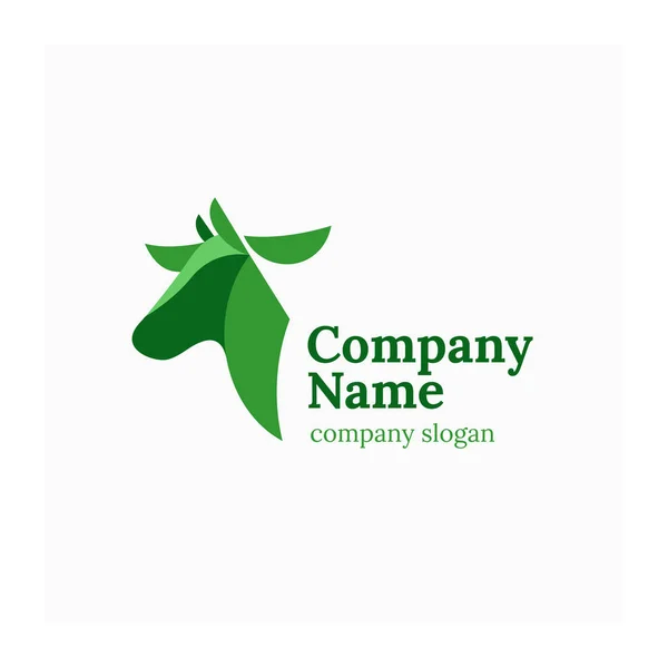 Vaca Con Logo Poligonal Símbolo Animales Agrícolas Logotipo Para Productos — Vector de stock