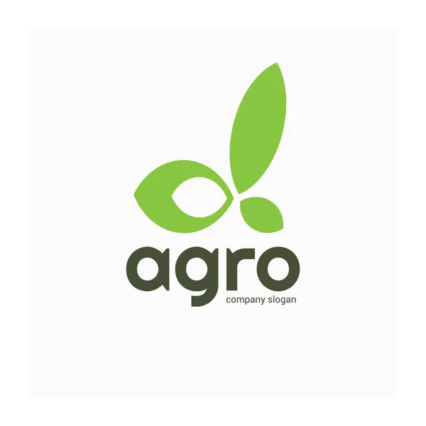 Logo Empresa Agrícola Letra Alfa Hojas Logotipo Ecológico Verde Símbolo — Vector de stock