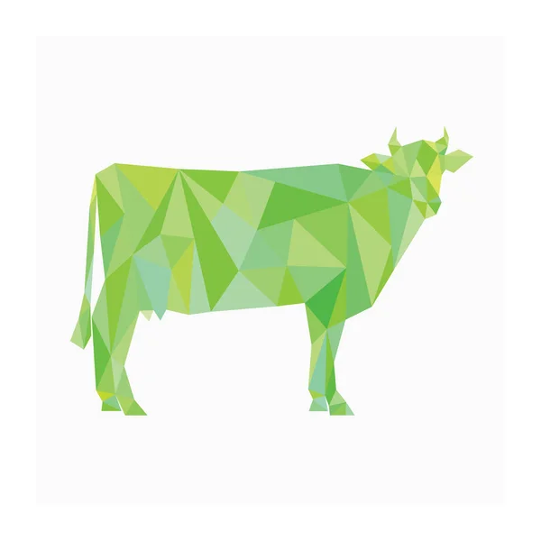 Logo Del Bestiame Illustrazione Poligonale Della Mucca Simbolo Animali Fattoria — Vettoriale Stock
