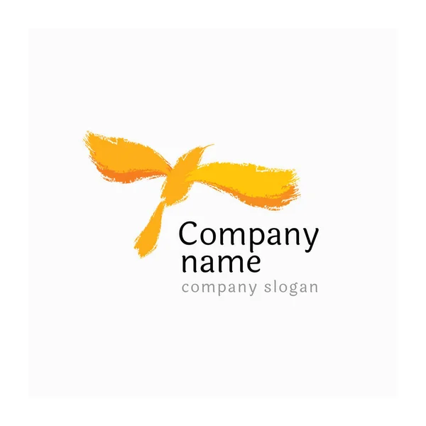 Logo Pájaro Amarillo Logotipo Brillante Para Los Negocios Símbolo Abstracto — Vector de stock