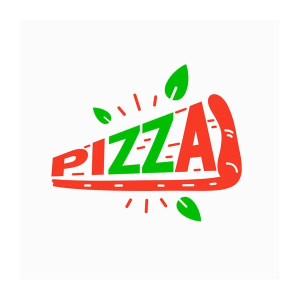 Кусок Пиццы Итальянская Иллюстрация Вектора Пиццы Логотип Традиционного Итальянского Блюда — стоковый вектор