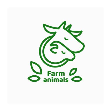 Çiftlik hayvanları logosu. 