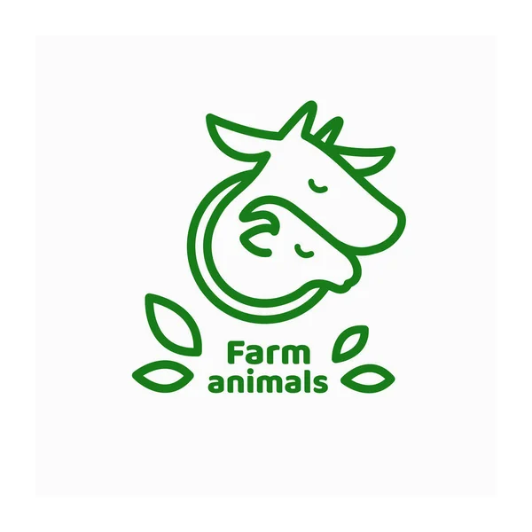 Gård djur logotyp. — Stock vektor