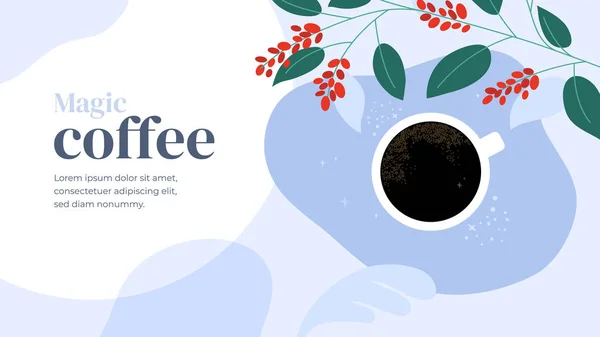 模板设计与神奇的咖啡 — 图库矢量图片
