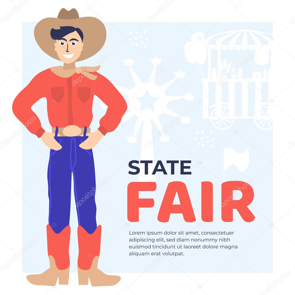 Template for State Fair with cowboy 