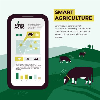 Smart agriculture template clipart