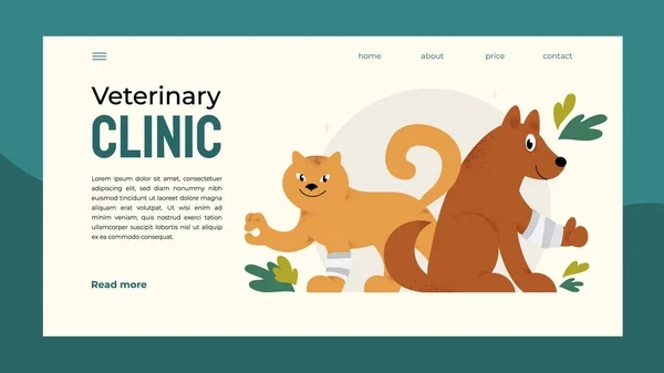 Illustration der Tierklinik für Web- oder Printdesign — Stockvektor