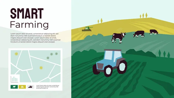 Vorlage für intelligente Landwirtschaft — Stockvektor