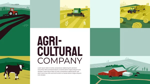 Plantilla de diseño empresa agrícola — Vector de stock