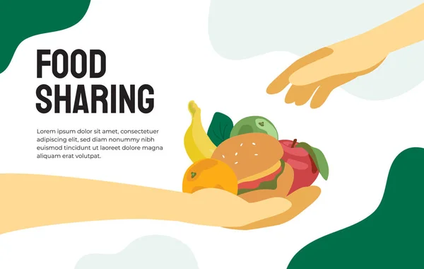 Illustration du projet de partage alimentaire — Image vectorielle