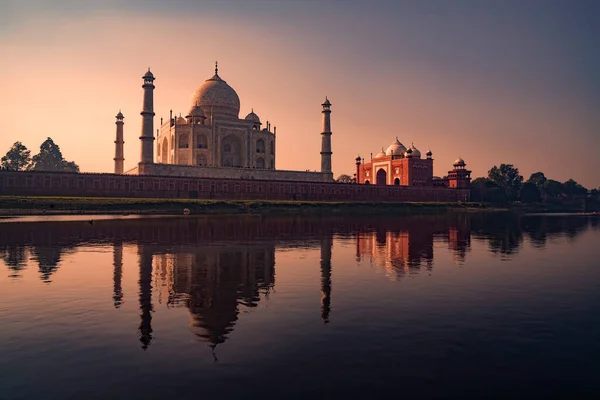 Beautiful View Taj Mahal Seen Yamuna River Agra Agra Uttar — Stock Photo, Image