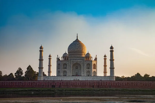 View Taj Mahal North Bank Yamuna River Agra Uttar Pradesh — Stock Photo, Image