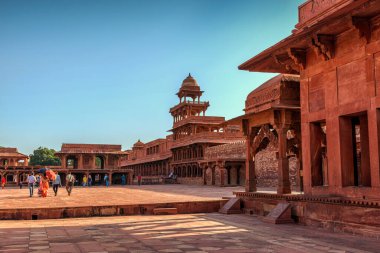 Agra, Uttar Pradesh, Hindistan - 2 Ekim 2017 UNESCO Dünya Mirası sitesi Fatehpur Sikri, Hindistan.