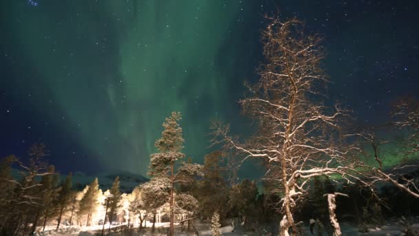 Severní Polární Záře Aurora Borealis Nordlicht Polarlicht Norská Schweden Finnland — Stock video