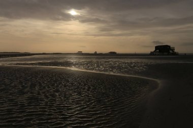 Kuzey denizi, okyanus, su, plaj, simge sel, Milli Park, Almanya, yaz, Sankt Peter-Ording, St. Peter-Ording