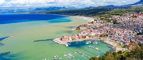 Vista Aerea Sulla Costa Marina Della Sicilia — Foto Stock