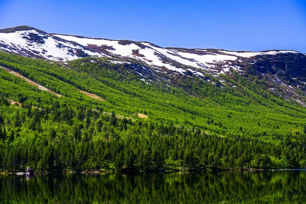 View Mountain Lake Reflections Norway — Stock Photo, Image