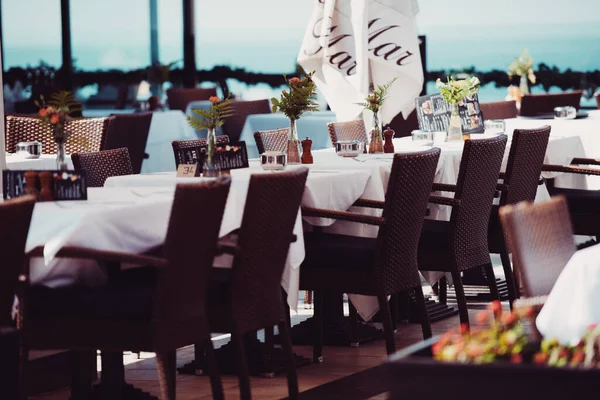 Mesas Vacías Aire Libre Restaurante Tenerife España — Foto de Stock