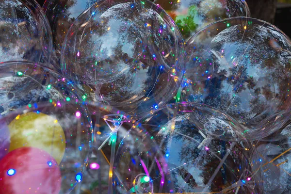 Fundo multicolorido de balões led brilhantes — Fotografia de Stock