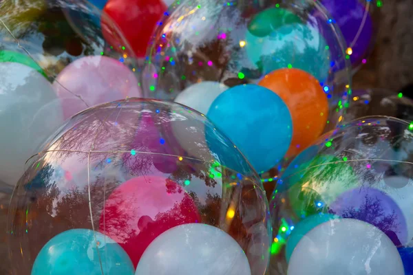 festive multi-colored glowing led balls