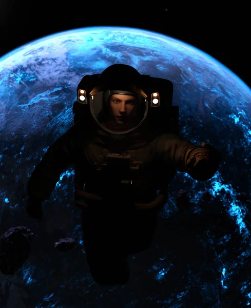 Illustratie Van Een Astronaut Ruimte Scifi Fictie — Stockfoto