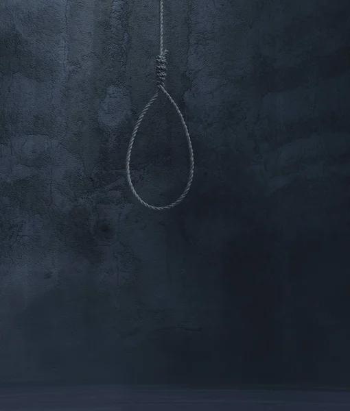 Rope Noose Hanging Dark Room Rendering — Stock Photo, Image