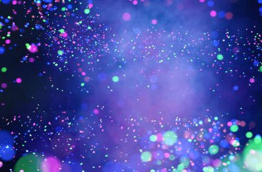 Soyut renkli ışıkları Noel veya diğer mevsimlik tatil, 3d çizim gibi festival arka plan tasarımı için bulanık