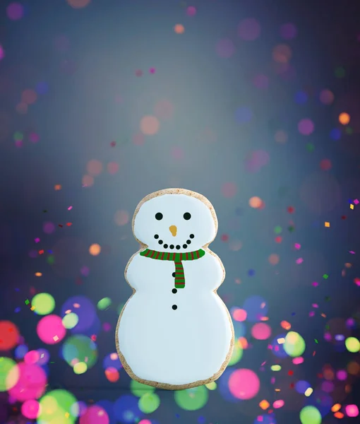 花式雪人装饰在五颜六色的背景上 — 图库照片
