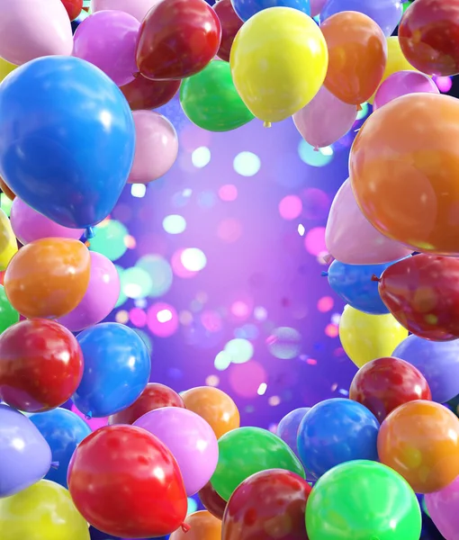 Balões Coloridos Decorados Para Design Fundo Festivo Ilustração — Fotos gratuitas
