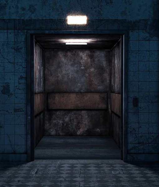 Старый Лифт Заброшенном Доме Рендеринг — стоковое фото
