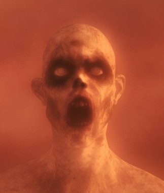 Undead, korkunç zombi, 3d çizim