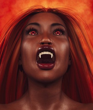 Vampir kadın, 3d çizim