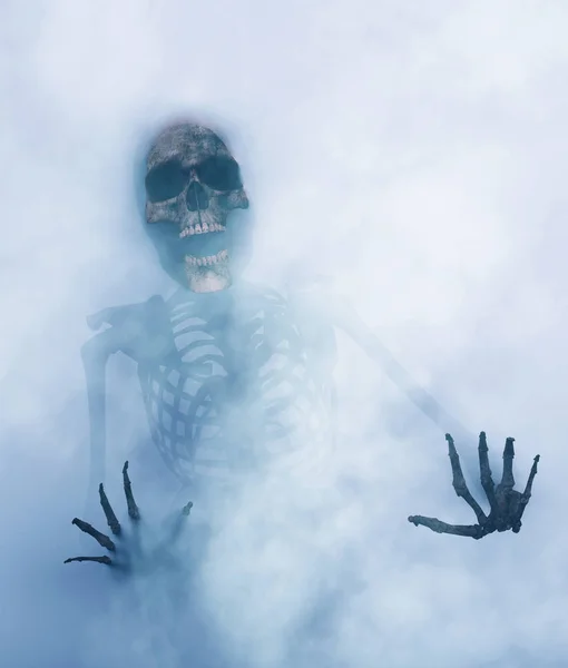 Skeleton Försöker Komma Från Andra Dimension Rendering — Stockfoto