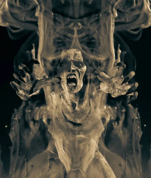 Screaming of Vengeful evil, illustration 3D pour la couverture du livre — Photo