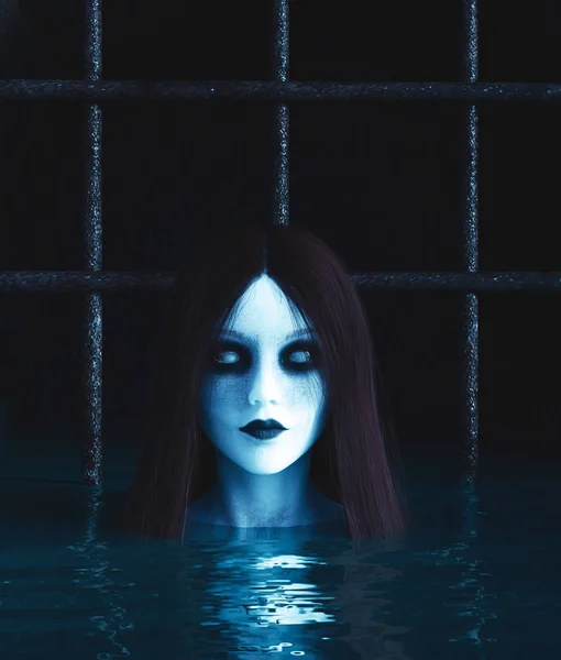 Ghost woman in the water — Stock Photo, Image