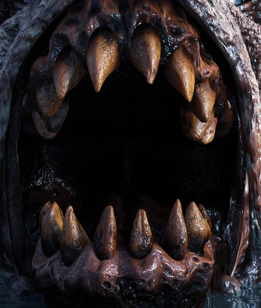 Zähne von Monsterwesen aus nächster Nähe — Stockfoto