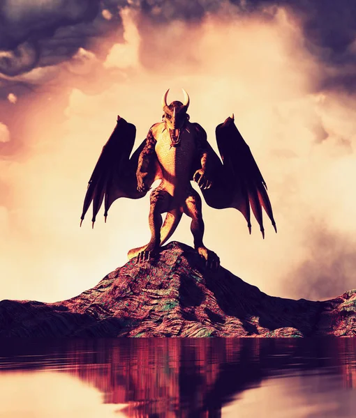 Terra do dragão, renderização 3d — Fotografia de Stock