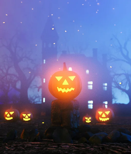 Halloween fantasy éjszakai dekoráció, 3D illusztráció — ingyenes stock fotók