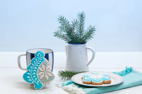 Home Backed Decorated Christmas Cookies Selectibe Focus — Stock Photo, Image