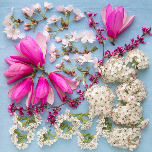 春の花の zentangle スタイルのフラワーアレンジメント. — ストック写真