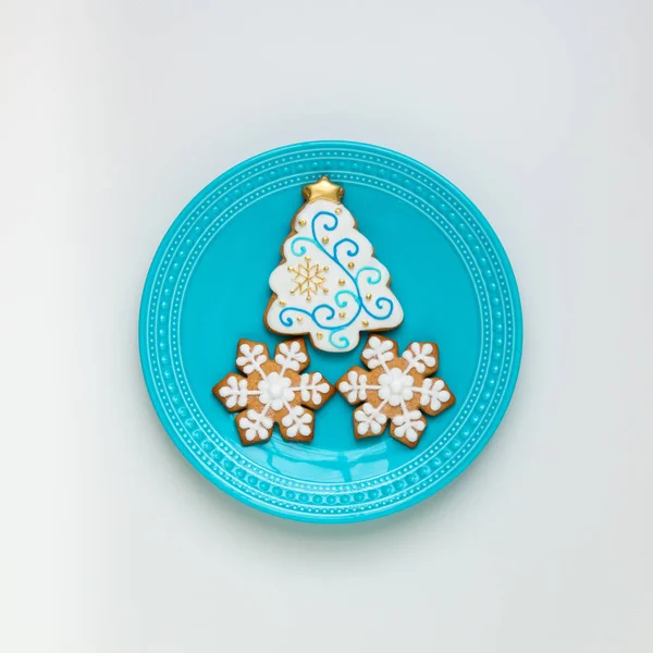 Casa apoiados e decorados biscoitos de Natal . — Fotografia de Stock