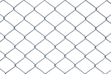 Metal tel çit veya kırpma yolu ile beyaz arka plan üzerinde kafes
