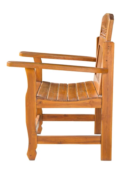 Beyaz Kırpma Yoluyla Izole Antika Ahşap Sandalye — Stok fotoğraf