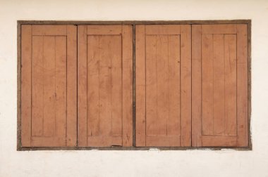 Beton duvar eski ahşap pencere