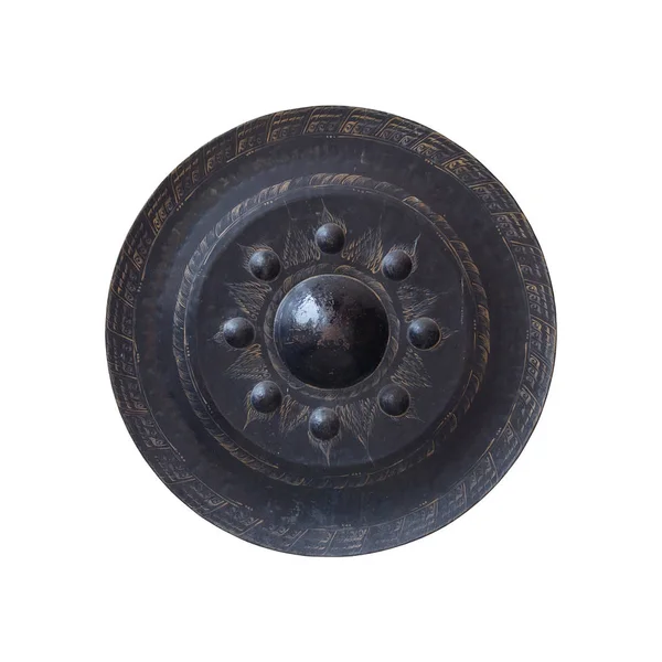 Tay Geleneksel Antika Gong Izole Kırpma Yolu Ile Beyaz Arka — Stok fotoğraf